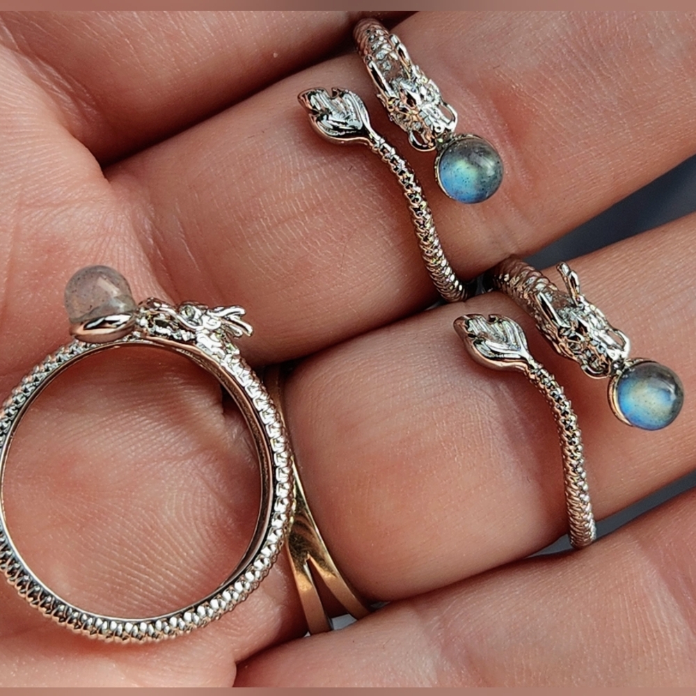 Labradorite Dragon Ring. Adjustable Crystal Jewle… - image 4
